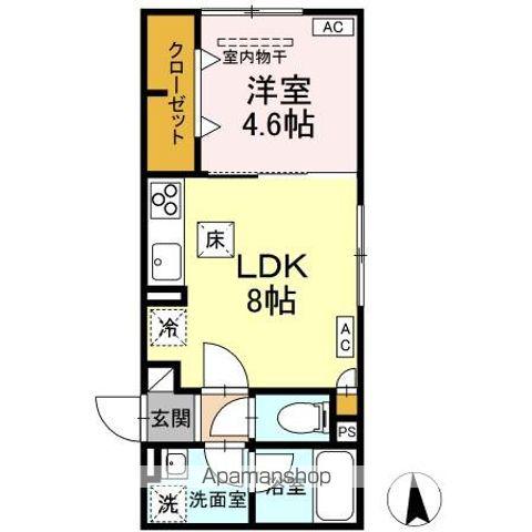プラネ小石川播磨坂(1DK/5階)の間取り写真