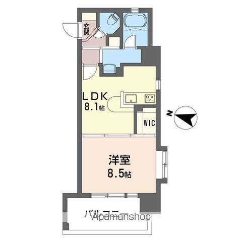 フラットリア御船(1LDK/9階)の間取り写真