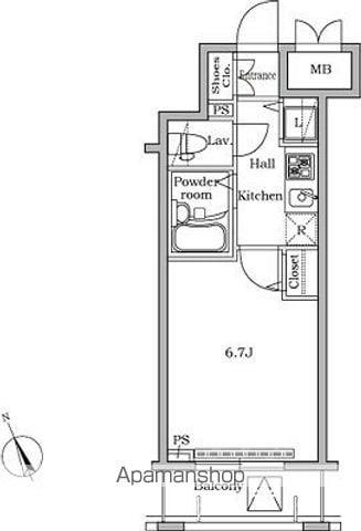 レジディア広尾2 3階階 間取り