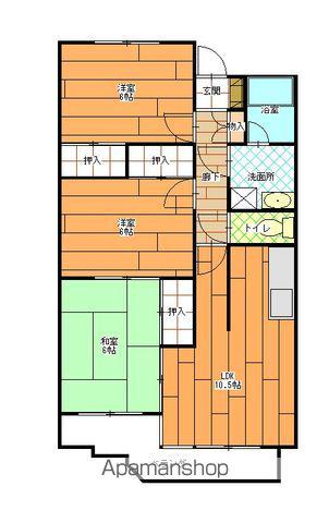 ファミールコミヤマ(3LDK/2階)の間取り写真