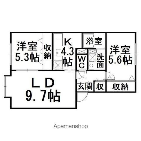AP優福サクセス(2LDK/1階)の間取り写真