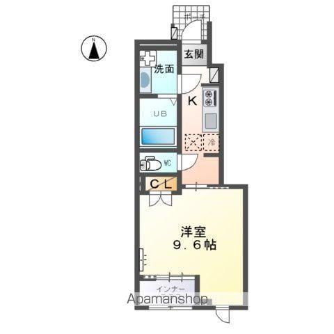 ヴァルトハイム・西大寺(1K/1階)の間取り写真