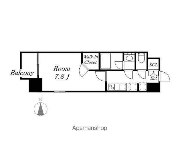 ブランシエスタ泉(1K/12階)の間取り写真