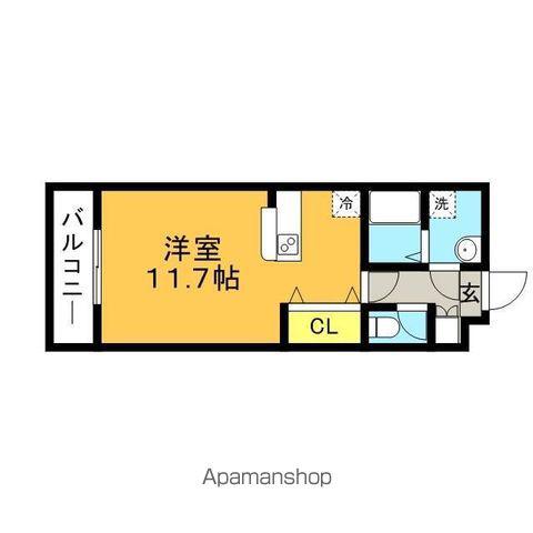 エスポアールOGAWAⅡ(ワンルーム/1階)の間取り写真