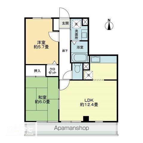 フォブールMⅠ(2LDK/1階)の間取り写真
