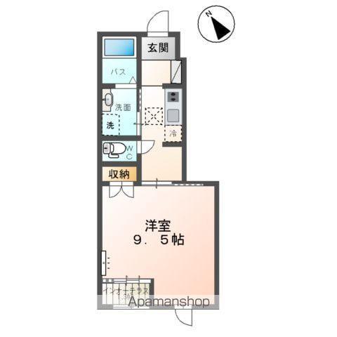 パルティール(1K/1階)の間取り写真