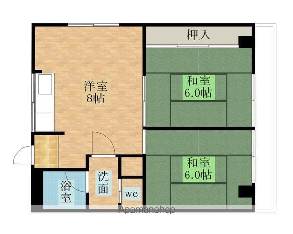 ハイムシルクロード(2LDK/2階)の間取り写真