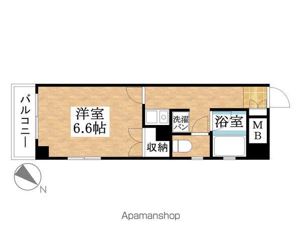 メゾンヤスフク(1K/1階)の間取り写真