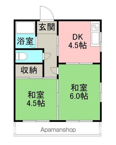 コーポ青柳(2DK/3階)の間取り写真