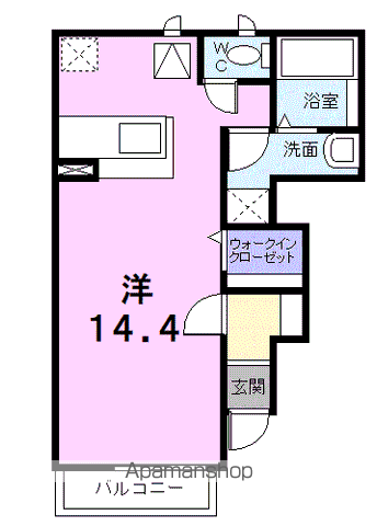 サンリットB(ワンルーム/1階)の間取り写真
