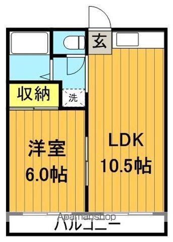 SAKURAコーポ(1LDK/2階)の間取り写真