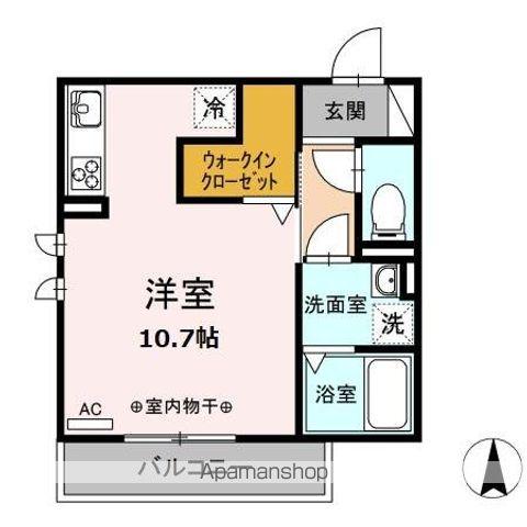 フェリシティ白山(ワンルーム/2階)の間取り写真