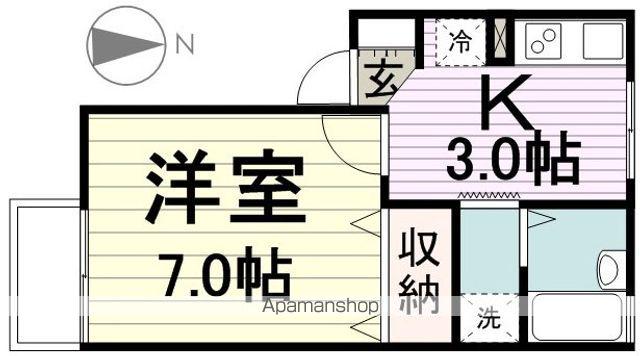 グランドゥール多賀城(1K/1階)の間取り写真