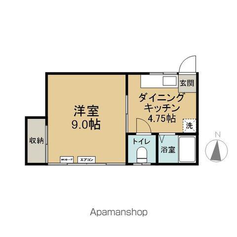 メゾンビュー(1DK/2階)の間取り写真