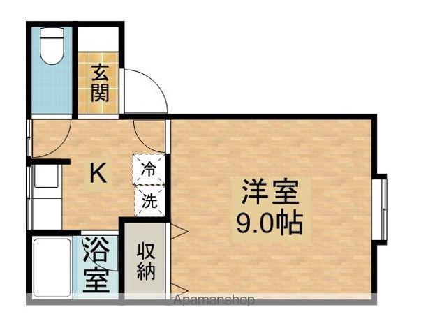カムールヒロA(1K/2階)の間取り写真