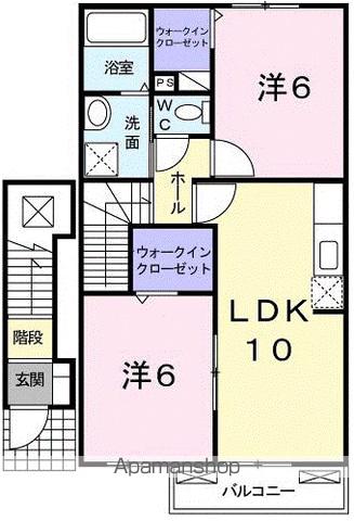 フォーリストクスジⅢ(2LDK/2階)の間取り写真