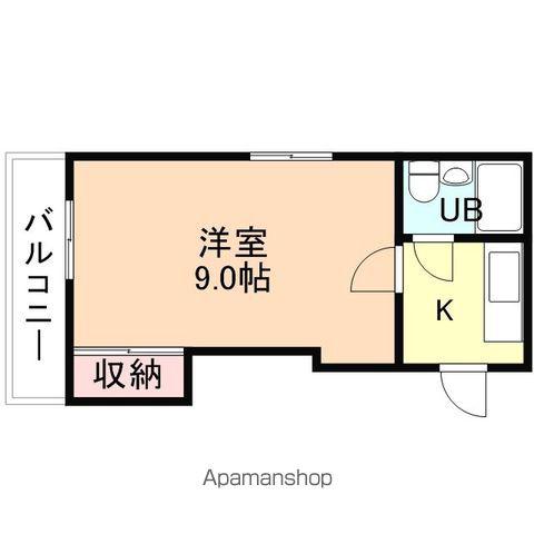 ラフィネ東町(1K/4階)の間取り写真