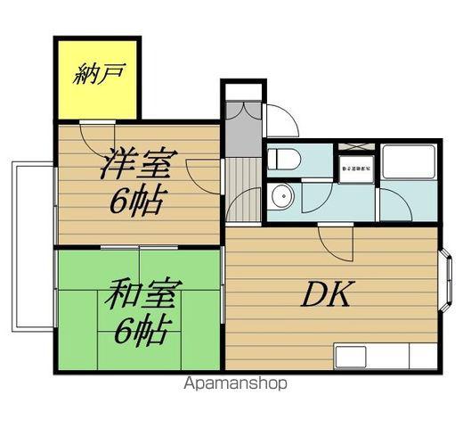 下田ハイツ松尾第2(2DK/2階)の間取り写真