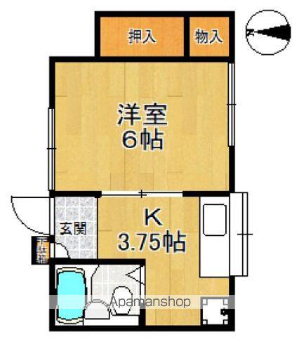 高田荘(1K/2階)の間取り写真