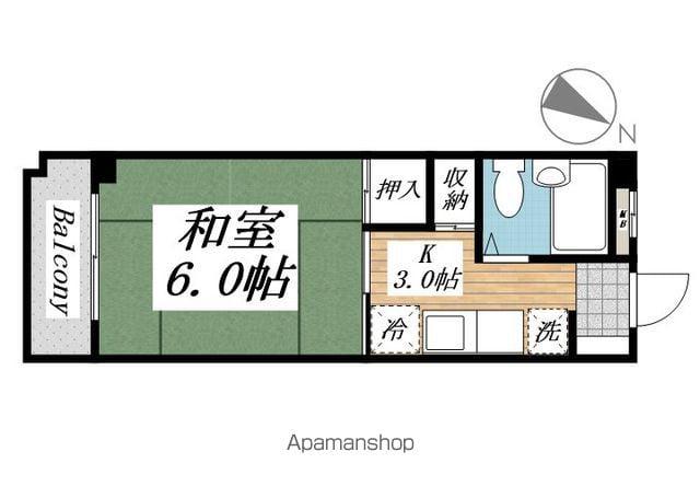 プレアール南小倉(1K/4階)の間取り写真
