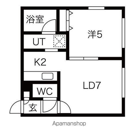 イーストコートⅠ(1LDK/2階)の間取り写真