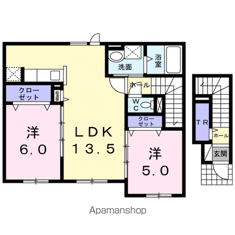 ジャスティ(2LDK/2階)の間取り写真