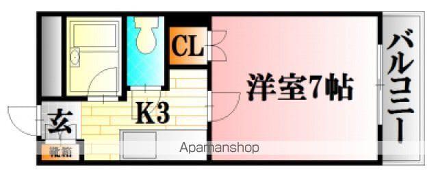 第二大内ビル(1K/1階)の間取り写真