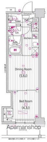 ガーラプレシャス練馬(1DK/3階)の間取り写真