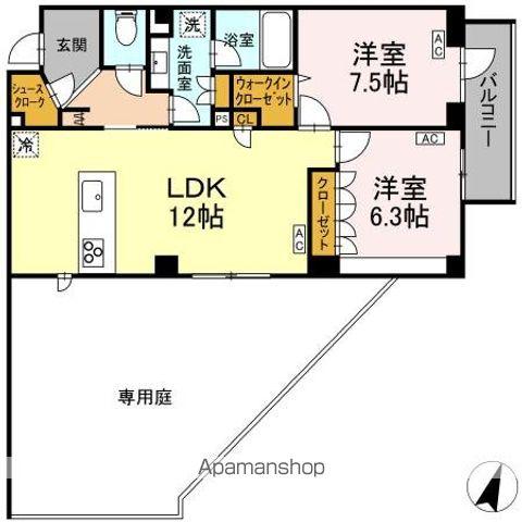 プライム フォレスト 百合ケ丘(2LDK/1階)の間取り写真