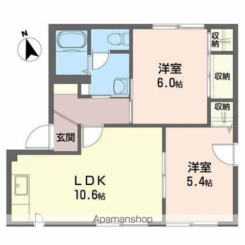 ヴァンセンヌ広面(2LDK/1階)の間取り写真