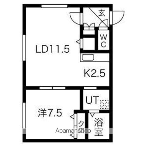 AKT月寒中央(1LDK/5階)の間取り写真
