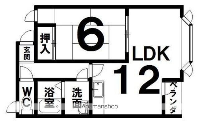 カルム2(1LDK/1階)の間取り写真