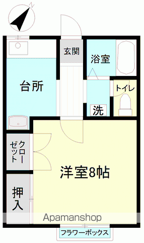 シガハイツⅥ(1K/1階)の間取り写真
