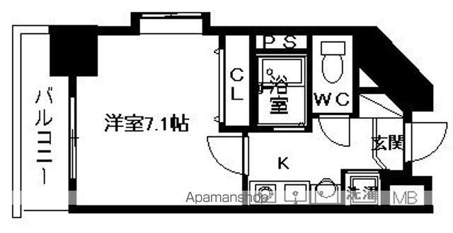 プレサンス名古屋城前(1K/2階)の間取り写真