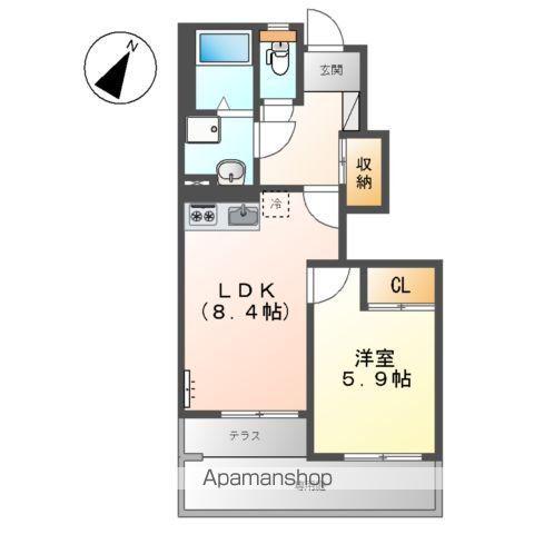 ティアラ(1LDK/1階)の間取り写真