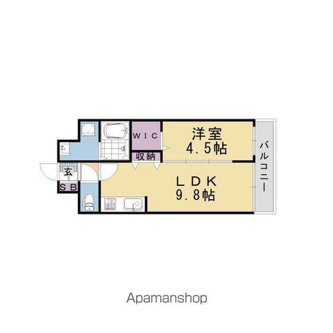 アンプルールフェール樹(1LDK/2階)の間取り写真