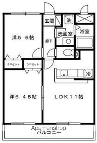 セカンドステージZERO(2LDK/2階)の間取り写真