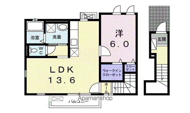 エトワール諏訪(1LDK/2階)の間取り写真