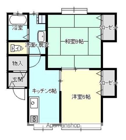 コーポ・ボヌールⅢ(2K/1階)の間取り写真