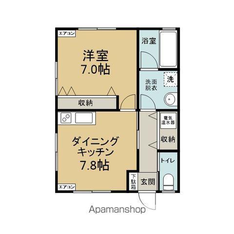 サニーウェル若宮(1DK/1階)の間取り写真