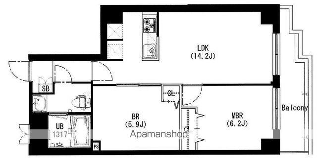 エスティメゾン中野富士見町(2LDK/3階)の間取り写真