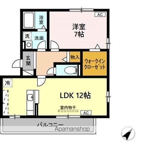 パークコート向陽町(1LDK/3階)の間取り写真