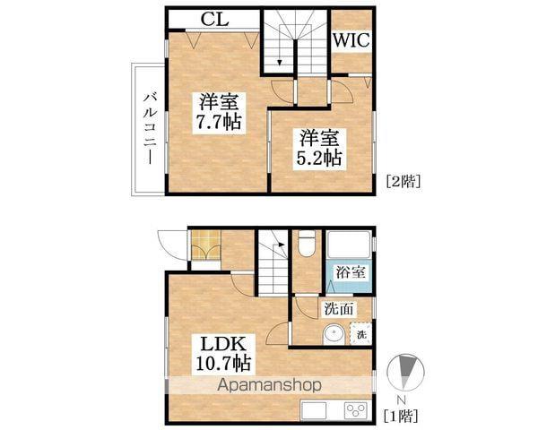 グランドプリマ(2LDK/1階)の間取り写真