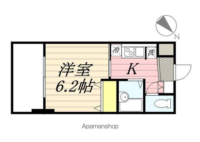 ツインバレー東神奈川(1K/5階)の間取り写真
