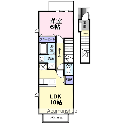 ヴィオラ(1LDK/2階)の間取り写真