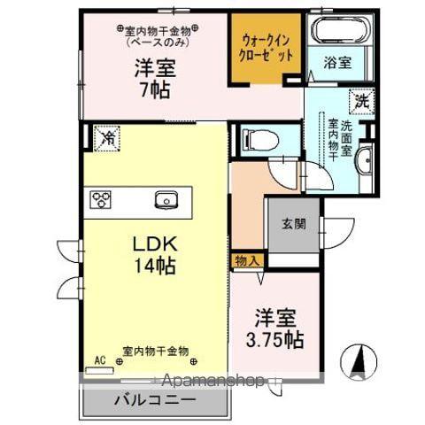 ソレイユMSⅡ(2LDK/3階)の間取り写真