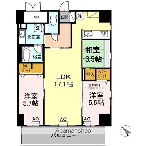 PALAIS FELICIA(3LDK/7階)の間取り写真