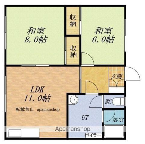 第五緑荘(2LDK/1階)の間取り写真