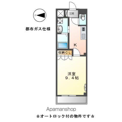 ラッフル金城(1K/2階)の間取り写真