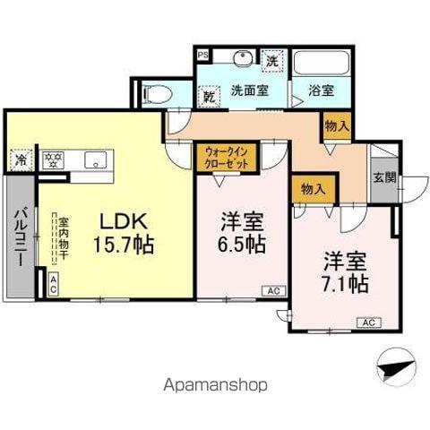 ルヴィータ広瀬(2LDK/2階)の間取り写真